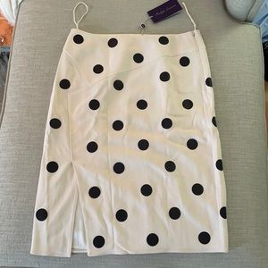 Ralph Lauren skirt white and black polka dots